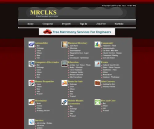 MRCLKS.com(Free Classifieds In India) Screenshot