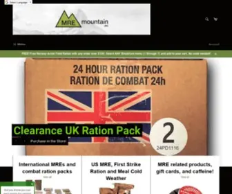 Mremountain.eu(MREmountain Foreign MRE and international combat ration ONLINE SHOP) Screenshot