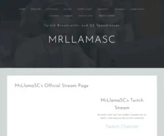 MRllamasc.com(MrLlamaSC's Official Stream Page) Screenshot