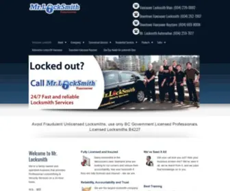 Mrlocksmithvancouver.com(Mr. Locksmith Vancouver) Screenshot