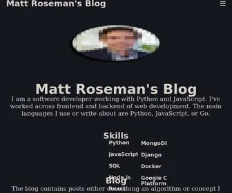 Mroseman.com(Matt Roseman's Blog) Screenshot