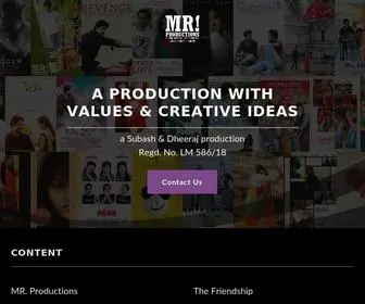 MRproductionsindia.com(Productions Cinema) Screenshot