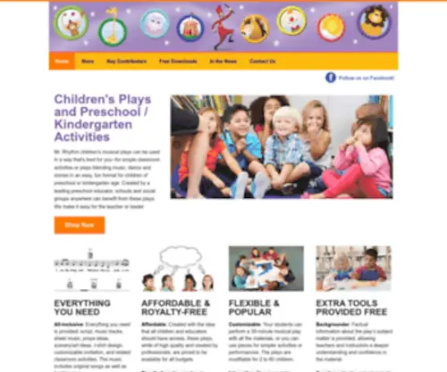 MRRHYTHMSchildrensmusic.com(Children's Plays for Preschool and Kindergarten Children) Screenshot