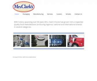 MRSclarks.com(Mrs Clark's Foods) Screenshot