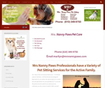 MRsnannypaws.com(Your Pets. Comfortable…Safe…Secure…At Home) Screenshot