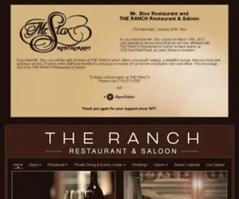 MRstox.com(THE RANCH Restaurant & Saloon) Screenshot