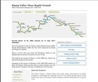 MRT.com.my(The first Klang Valley MRT line to be approved for implementation) Screenshot
