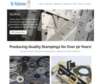 Mrwasherman.com(Producing Quality Stampings for Over 50 Years) Screenshot