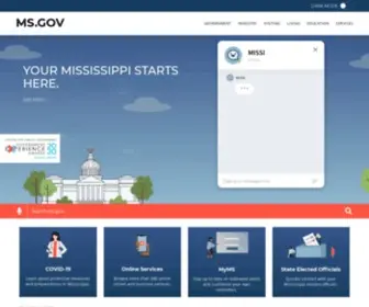 MS.gov(The Official Web Site of the State of Mississippi) Screenshot
