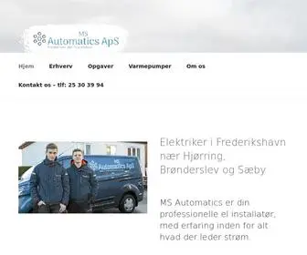 Msautomatics.com(El-installation af elektriker i Frederikshavn, Hjørring, Brønderslev & Sæby) Screenshot