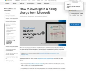 Msbill.info(How to investigate a billing charge from Microsoft) Screenshot