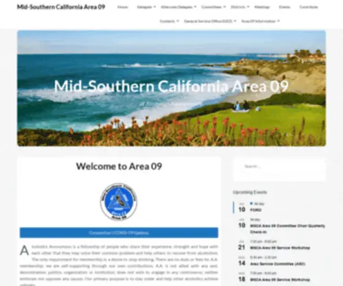 Msca09AA.org(Mid Southern California Area 09 of Alcoholics Anonymous) Screenshot