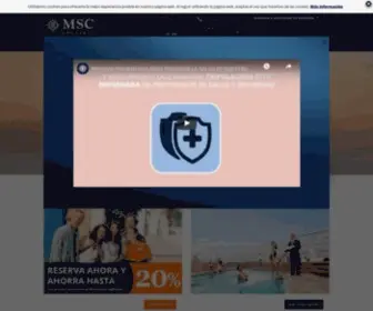 MSCcruceros.cl(MSC Cruceros Argentina) Screenshot