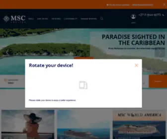 MSCcruises.co.za(MSC Cruises South Africa) Screenshot