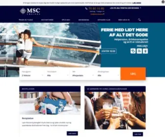 MSCcruises.dk(Tag på krydstogt i Middelhavet eller Caribien med MSC Cruises) Screenshot