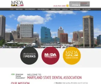 Msda.com(Maryland State Dental Association) Screenshot