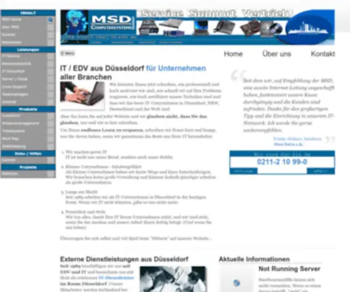 MSdnet.de(Ihr erfahrenes IT Unternehmen aus Düsseldorf) Screenshot