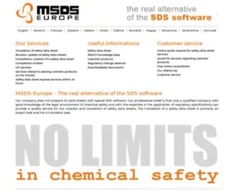 MSDS-Europe.com(The real alternative of the SDS software) Screenshot