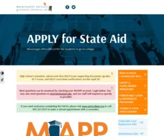 Msfinancialaid.org(Mississippi Office of State Financial Aid) Screenshot