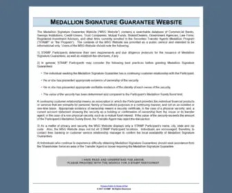 MSglookup.com(Medallion Signature Guarantee Website) Screenshot