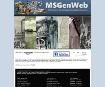 MSGW.org(MSGenWeb part of the USGenWeb) Screenshot