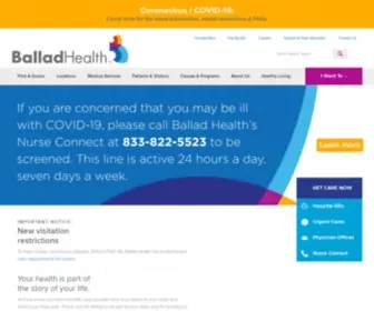 Msha.com(Ballad Health) Screenshot
