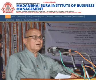 Msibm.edu.in(Madanbhai Sura Institute of Business Management) Screenshot