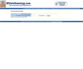 Msjainnameology.com(A 100% FREE Numerology) Screenshot