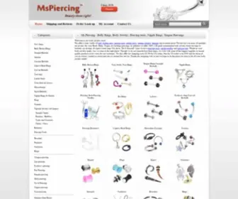 Mspiercing.com(Buy Belly button rings) Screenshot