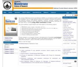 MSrjournal.com(Journal of Membrane Science and Research (JMSR)) Screenshot
