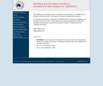 Mssanz.org.au(Modelling and Simulation Society of Australia and New Zealand) Screenshot