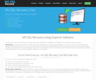 MSSQlrecovery.org(MS SQL database recovery software) Screenshot