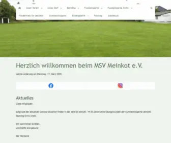 MSV-Meinkot.de(Herzlich willkommen beim MSV Meinkot e.V) Screenshot