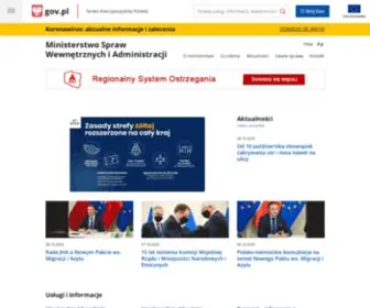 Mswia.gov.pl(Ministerstwo Spraw Wewnętrznych i Administracji) Screenshot