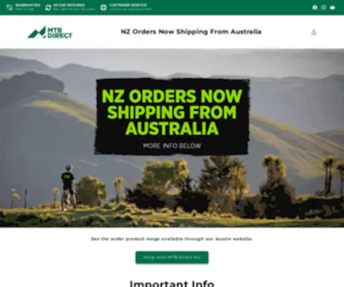 MTbdirect.co.nz(MTB Direct) Screenshot