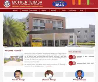 Mtcet.in(Mother Terasa College of Engineering and Technology (MTCET)) Screenshot