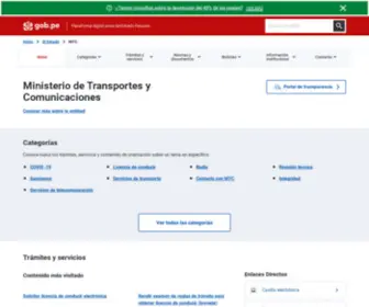 MTC.gob.pe(Ministerio de Transportes y Comunicaciones) Screenshot