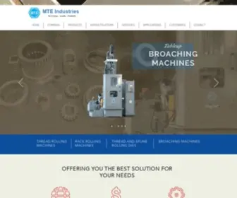 Mteindustries.com(Thread rolling machines India I Hyderabad I MTE Industries) Screenshot