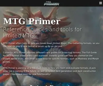MTGprimer.com(Reference guides and tools for limited Magic) Screenshot