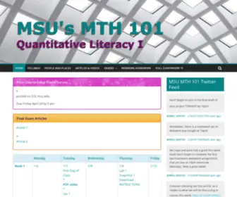 MTH101.com(MSU’s MTH101) Screenshot