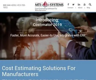 Mtisystems.com(Manufacturing Estimating & Quoting Software) Screenshot