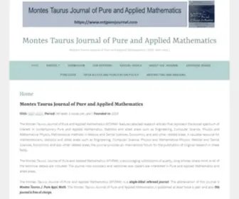 MTjpamjournal.com(Montes Taurus Journal of Pure and Applied Mathematics) Screenshot