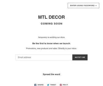 MTL-Decor.ca(MTL DECOR) Screenshot