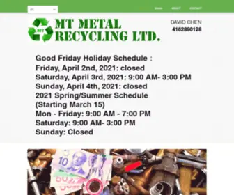 Mtmetalrecycling.com(MT Metal Recycling LTD) Screenshot