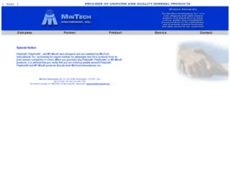 Mtminerals.com(MinTech International) Screenshot