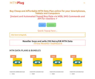 MTNplug.com(Buy Cheap MTN SME Data Online) Screenshot