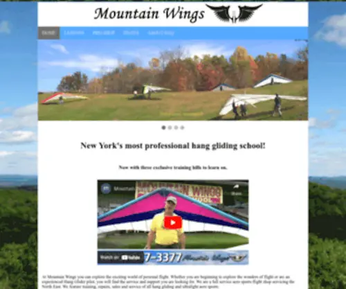 MTnwings.com(Mountain Wings Hang Gliding in New York) Screenshot