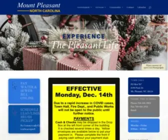 MTpleasantnc.org(Town of Mount Pleasant) Screenshot