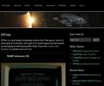 Mtrek.com(A text) Screenshot