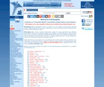Mtsamples.com(Transcribed Medical Transcription Sample Reports and Examples) Screenshot